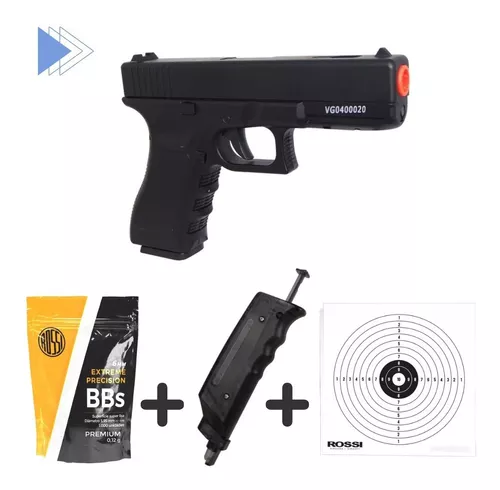 Pistola Airsoft Full Metal Spring Glock Gk-v20 6mm + 1000 Bb