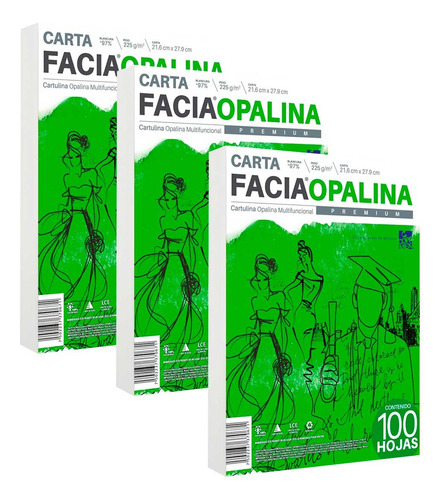 Paquete C/300 Opalina Cartulina Copamex Cta/ Blanco 225g Color Beige Liso