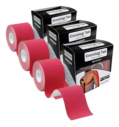 Tape Neuromuscular 3 Unids Rojo Cinta Kinesiologicas Qatarshop Tape Kinesiologico Kinatape Cinta Deportiva Kinesiotape  Ktape