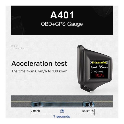 Hud Obd2 + Gps Computadora A Bordo Rpm Turbo Presión Aceite