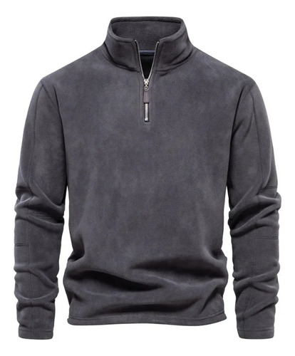 Sudadera De Forro Polar Con Cuello Alto Y Cremallera Para Ho