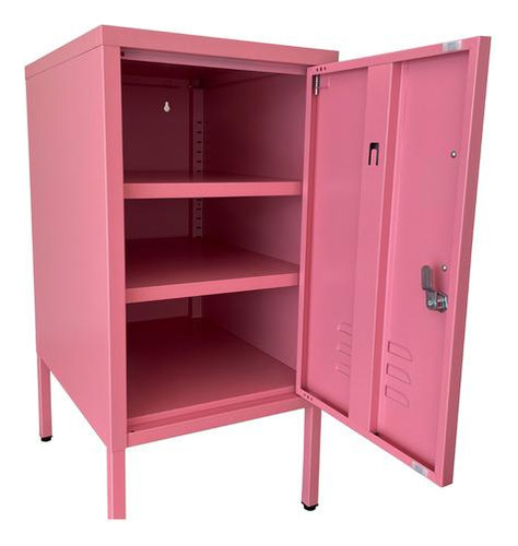 Armário Multiuso Rosa De Aço C/ Chave