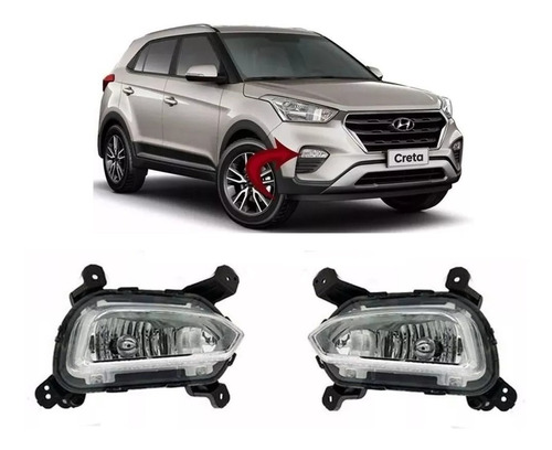 Farol Milha  Auxiliar Hyundai Creta 2016/2017/2019 Par