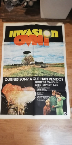 Afiche Original Cine Película Invasión Ovni Cristopher Lee