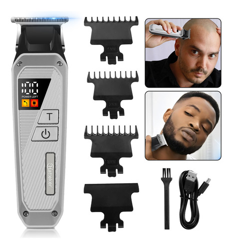 Máquinas De Cortar Cabelo Profissões 110v/240v Cinza Premium Com Tela De Led Cabeleireiro Em Casa