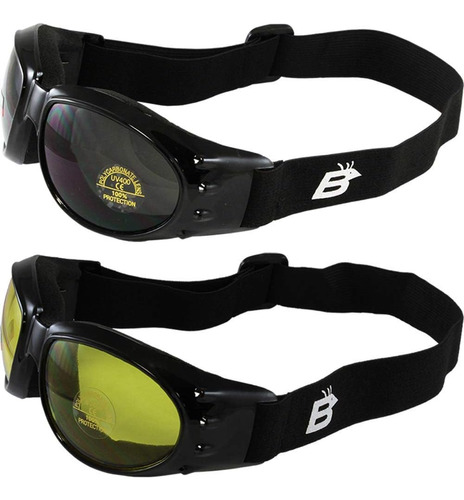 Dos Pares De Gafas De Motocicleta  Bald Eagles Con Montura N