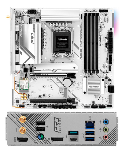 Motherboard Asrock B760m Pro Rs Wifi White, Lga1700, Matx