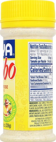 Adobo Multiusos Con Limón Y Pimienta 227 Gramos