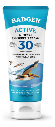 Crema Mineral Sunscreen Badger Spf 30, 85 Ml, Amplio Espectr