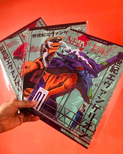 Imagem 4 de 4 de Kit 3 Placas Decorativa Anime Neon Genesis Evangelion Eva