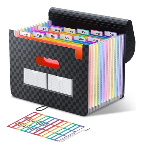 Organizador De Archivos De Acordeon De 12 Bolsillos Carta