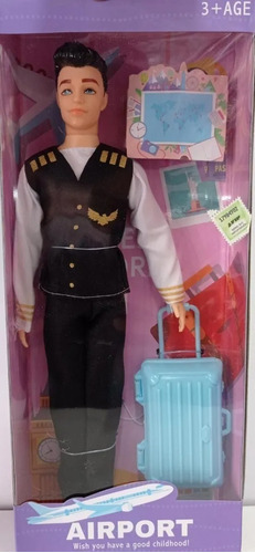  Muñeco Piloto Airport Men Doll Nene Juguetech Mi Cielo Azul