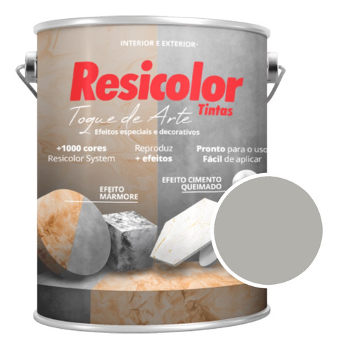 Acrílico Resicolor Cemento Quemado Color Tiburón Blanco 5kg 