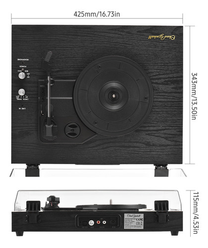 Gramófono De Vinilo Dc Line-in, 3 Velocidades, Antiguo, PuLG