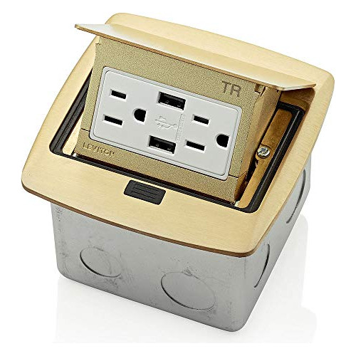 Caja De Suelo Emergente Pfus1br Cargador Usb De Doble T...