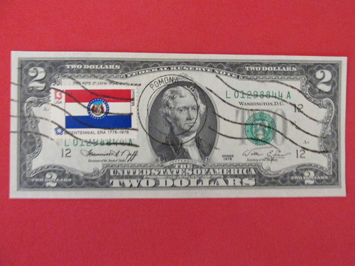 Antiguo Billete 2 Dolares Stamp   Estados Unidos  Muy Raro