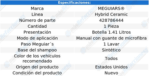 Shampoo Ceramico Hibrido Meguiars G210256