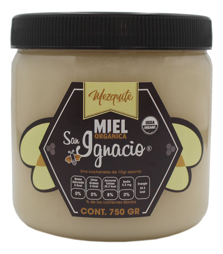 Miel De Mezquite Orgánica San Ignacio Untable 750 G