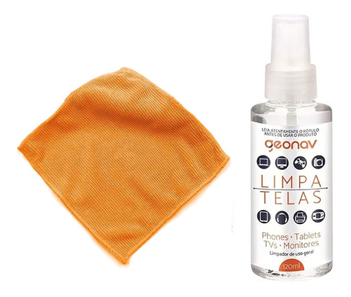 Kit Limpa Telas 120 Ml + Flanela Micro Fibra Sc120ml Geonav