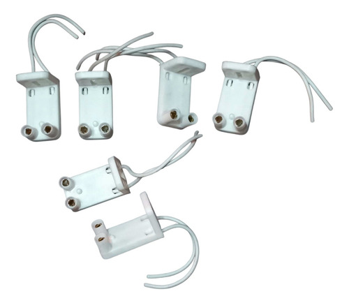 Zócalo Flexible Con Chicote P/tubo Led O Fluorescente-setx6- Blanco