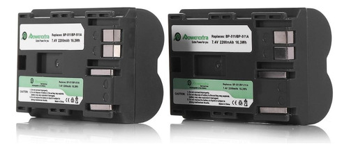 Baterias Powerextra De Repuesto Para Canon 2 Piezas 2200 Mah