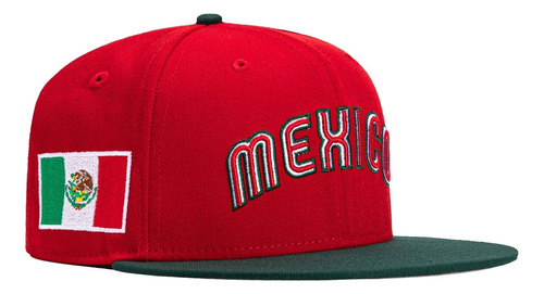 Gorra New Era Mexico Mundial Beisbol 59fifty Rojo Verde 2023