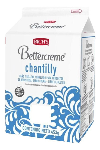 Crema Chantilly Cobertura Bettercreme Rich Sin Tacc 453g