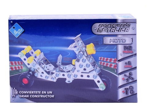 Juego De Construcción Metálica Moto 142 Piezas Tipo Mecano