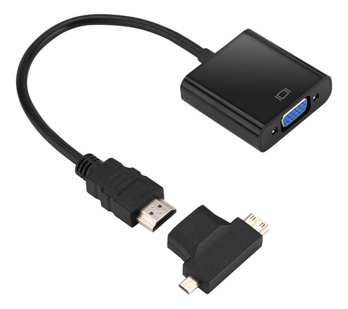 Adaptador Convertidor A Vga Con Cable Tipo T Micro Mini