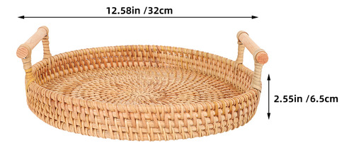 Panera De Ratán Tejida A Mano, Bandeja Para Servir, Mesa De