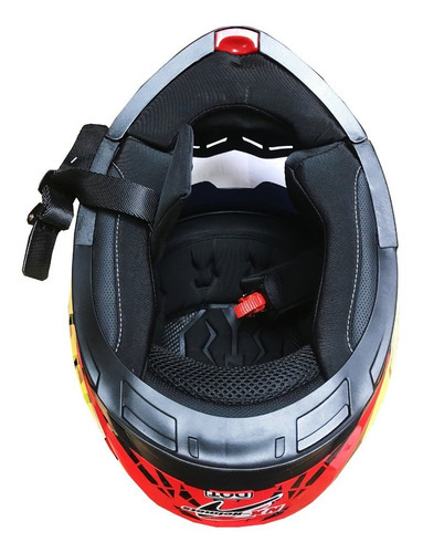 Casco Abatible Gráfico Red Roja Estilo Italiano Certificado Color Rojo Tamaño del casco M (57-58 cm)