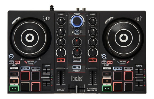 Controlador Dj Hercules Inpulse 200 + Placa Sonido + 8 Pads