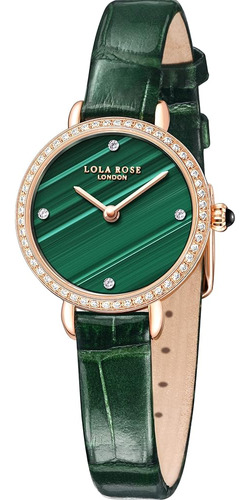 Reloj De Malaquita Para Mujer Lola Rose Con Circón Y Correa 