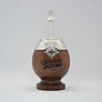 Comprar Mate Algarrobo Y Alpaca Dije G Pampa Con Bombilla De Alpaca