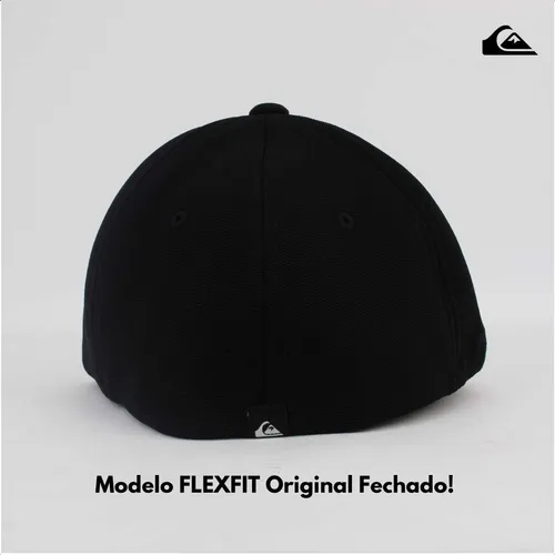 Boné Quiksilver Flexfit Gradient New Wave Preto Juvenil P