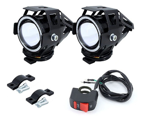 Par Farol Milha Led Auxiliar Neblina U7 Moto