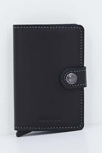 Secrid Mini Billetera De Cuero Negro Genuino Con Protección