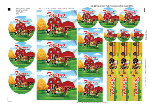 Kit Stickers Candy Bar Granja Zenon X120 U Variadas