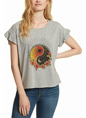 Jessica Simpson Sawyer Petal Camiseta De Manga Corta Para Color Humming Yang - Lhg Ground