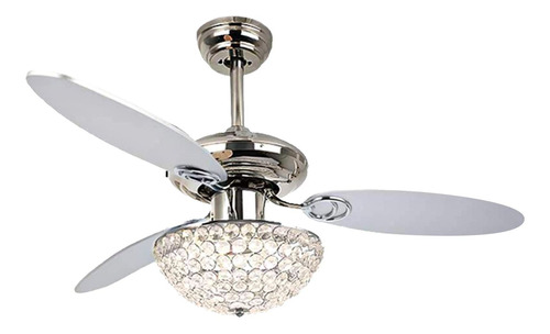 Ventilador Techo Cristal 42 Luz Led Cr Moderno Cuchilla