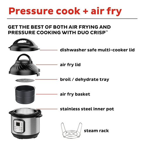 Olla A Presión Instant Pot, Con Función De Freidora De Aire