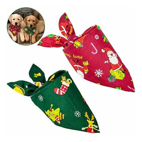 Heartybay Christmas Dog Bandana, Triangulo Baberos Bufanda 