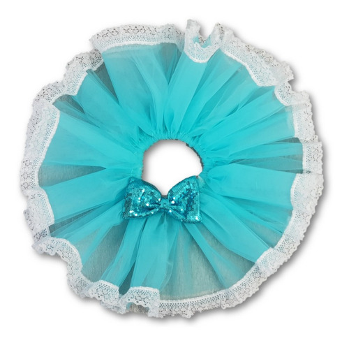 Falda Tutu Ribbon Tul Azul Encaje Niña 1a3 Años Esponjosito