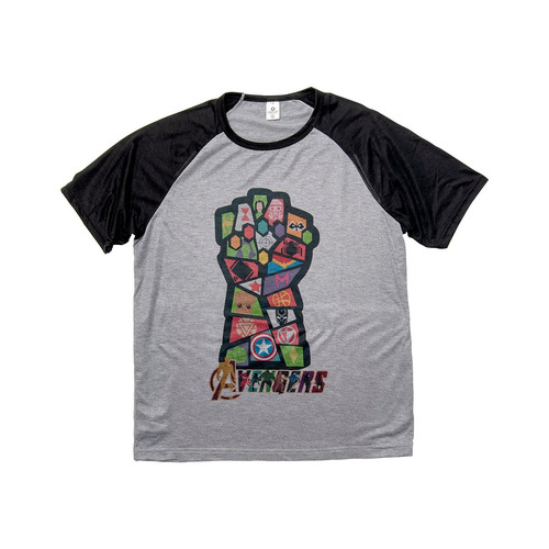Imagem 1 de 2 de Camiseta Vingadores Manopla Personalizada - Raglan