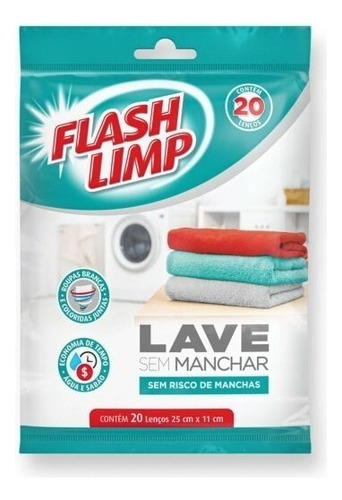 Tira Manchas 20 Lenços Lave Roupas Sem Manchar Toalhas