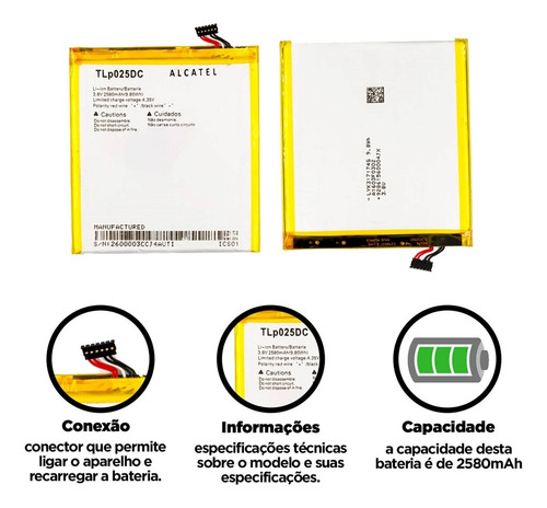 Flex Carga Bateria Alcatel Pixi 4 (0.6) 8050e Tlp025dc