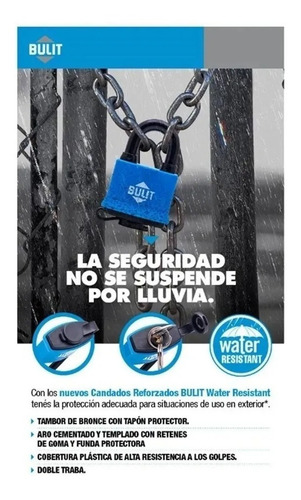 Imagen 6 de 10 de Candado Bulit 38mm Aislado Resiste Agua 3 Llaves Exterior