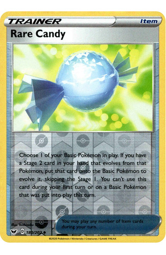 Cartas Pokemon Rare Candy Reverse Holo Sword & Shield