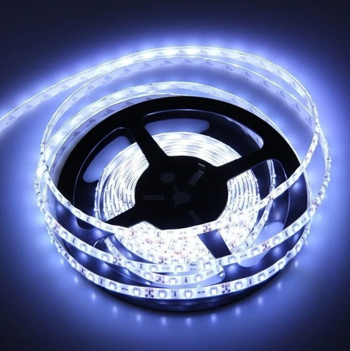 Tira Led Blanca Luz Fria 5m Con Transformador En Clicshop