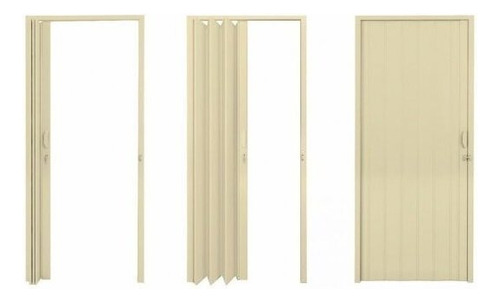 Porta Sanfonada Pvc Polifort 210cmx60cm Bege Bdwt
